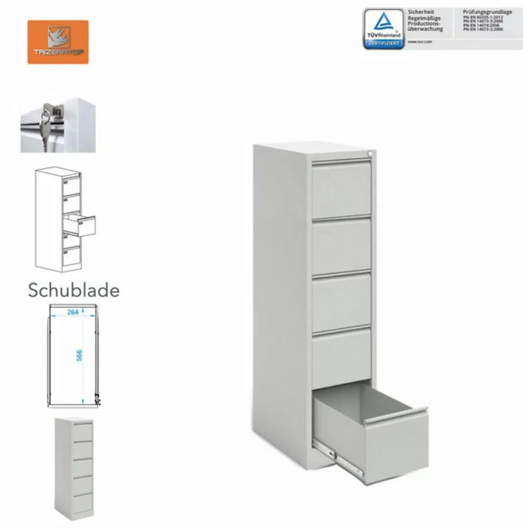 TRIZERATOP Hängeregisterschrank Aktenschrank Karteischrank 345x63x1285 cm 4 günstig online kaufen