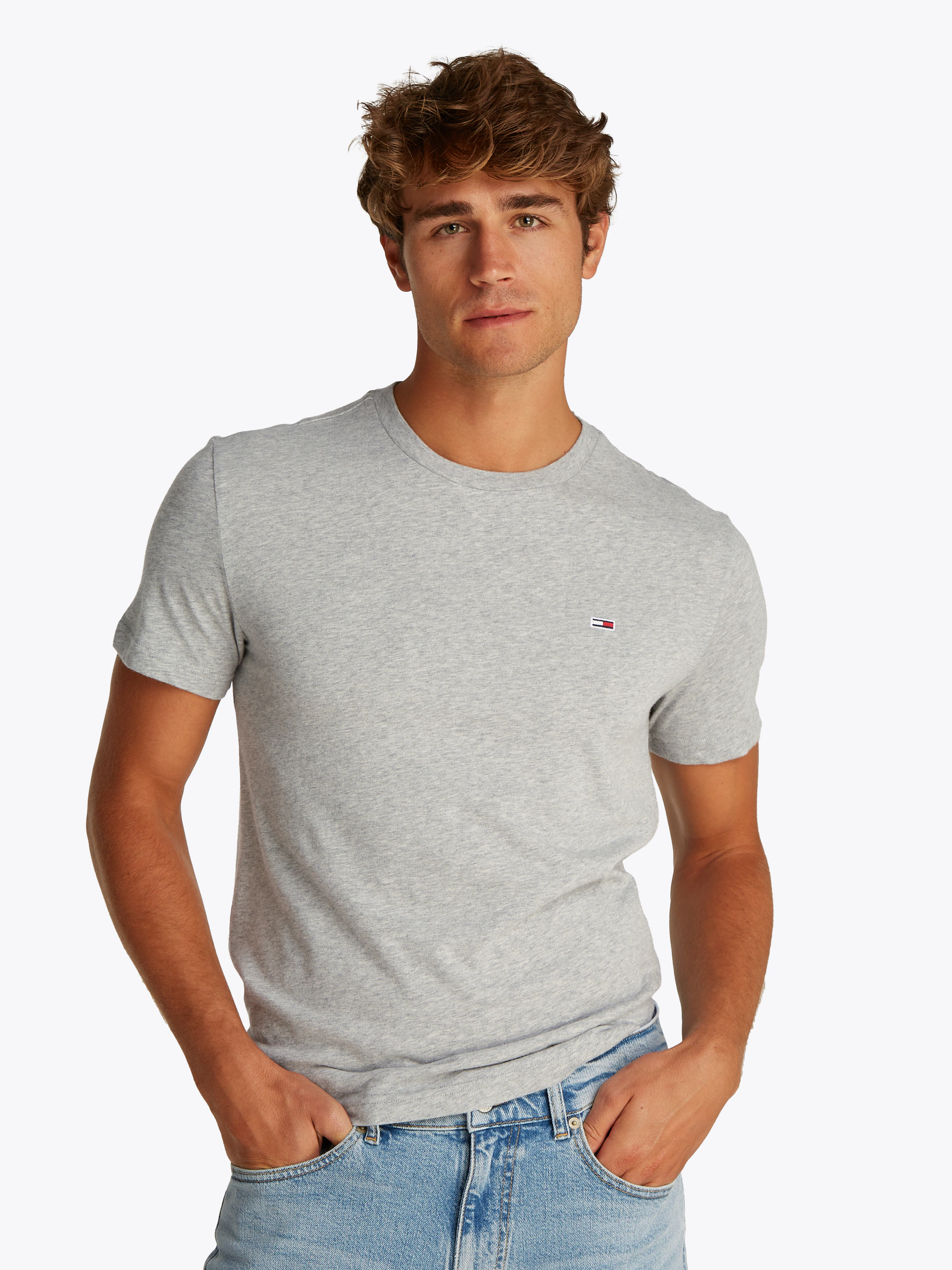 Tommy Jeans Rundhalsshirt "TJM XSLIM 2PACK JERSEY TEE EXT", Logostickerei, günstig online kaufen