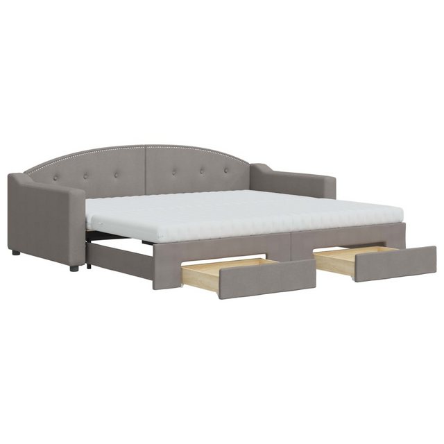 vidaXL Gästebett Gästebett Tagesbett Ausziehbar mit Schubladen Taupe 90x200 günstig online kaufen