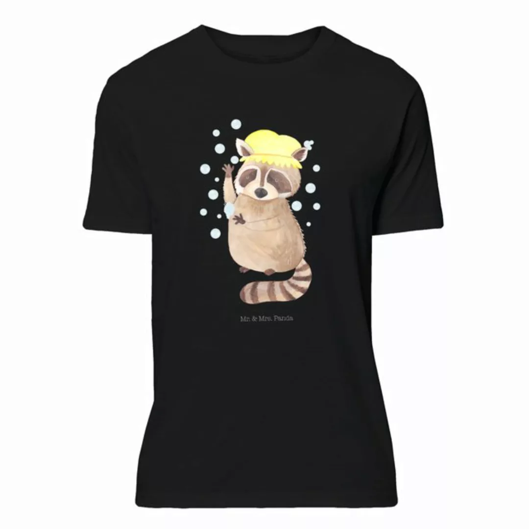 Mr. & Mrs. Panda T-Shirt Waschbär - Schwarz - Geschenk, Nachthemd, süße Tie günstig online kaufen