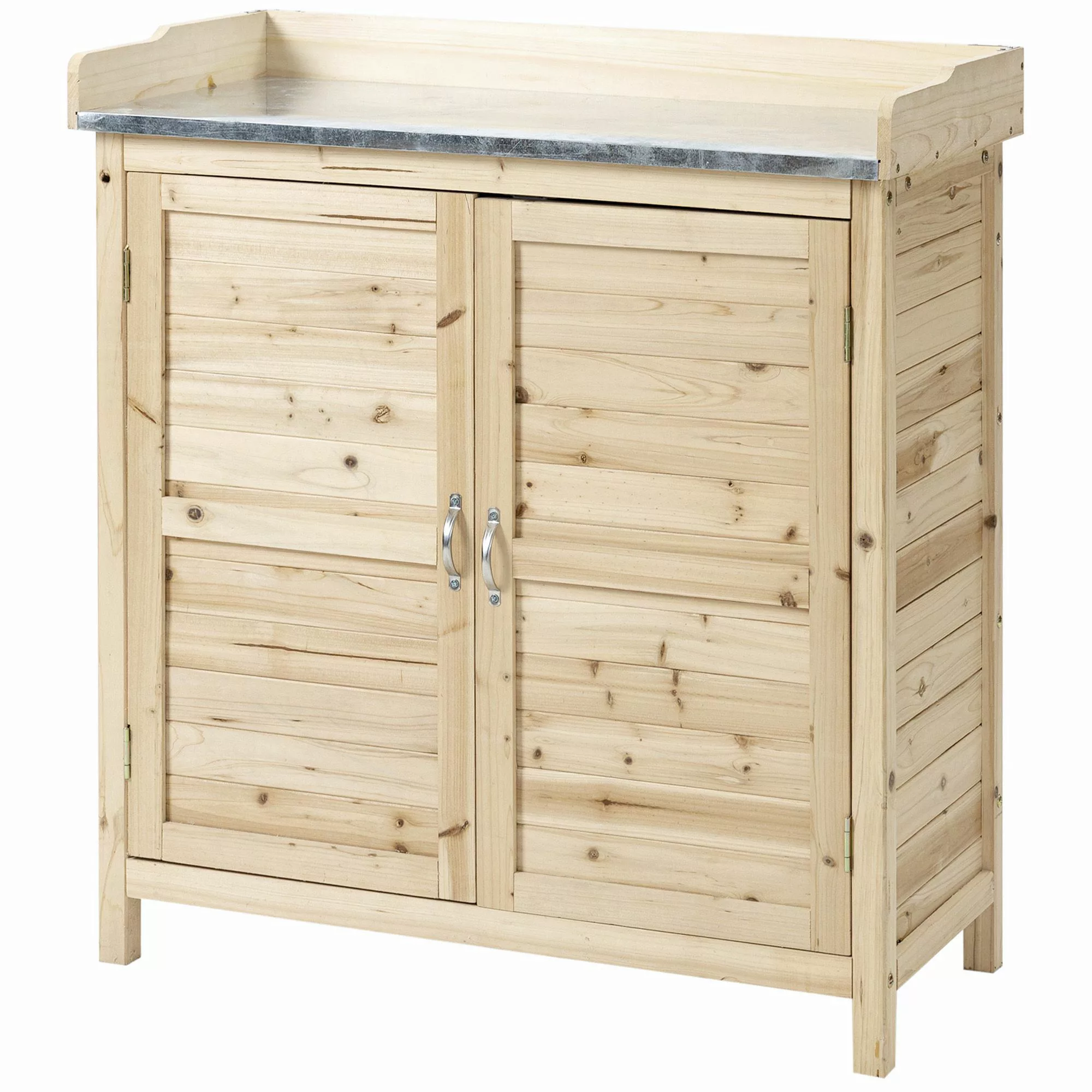 Outsunny Gartenschrank, Pflanztisch mit Unterschrank, Holz, Geräteschrank m günstig online kaufen