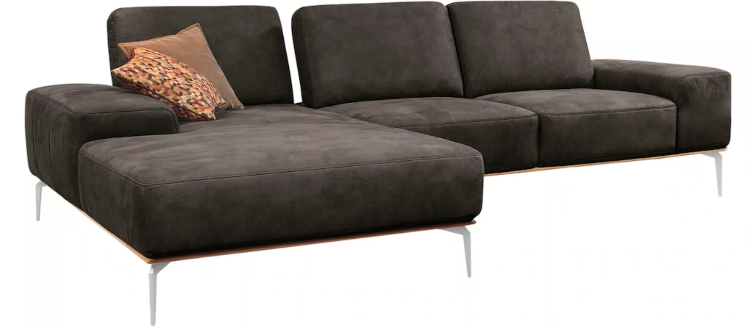 W.SCHILLIG Ecksofa run, mit elegantem Holzsockel, Füße in Chrom glänzend, B günstig online kaufen