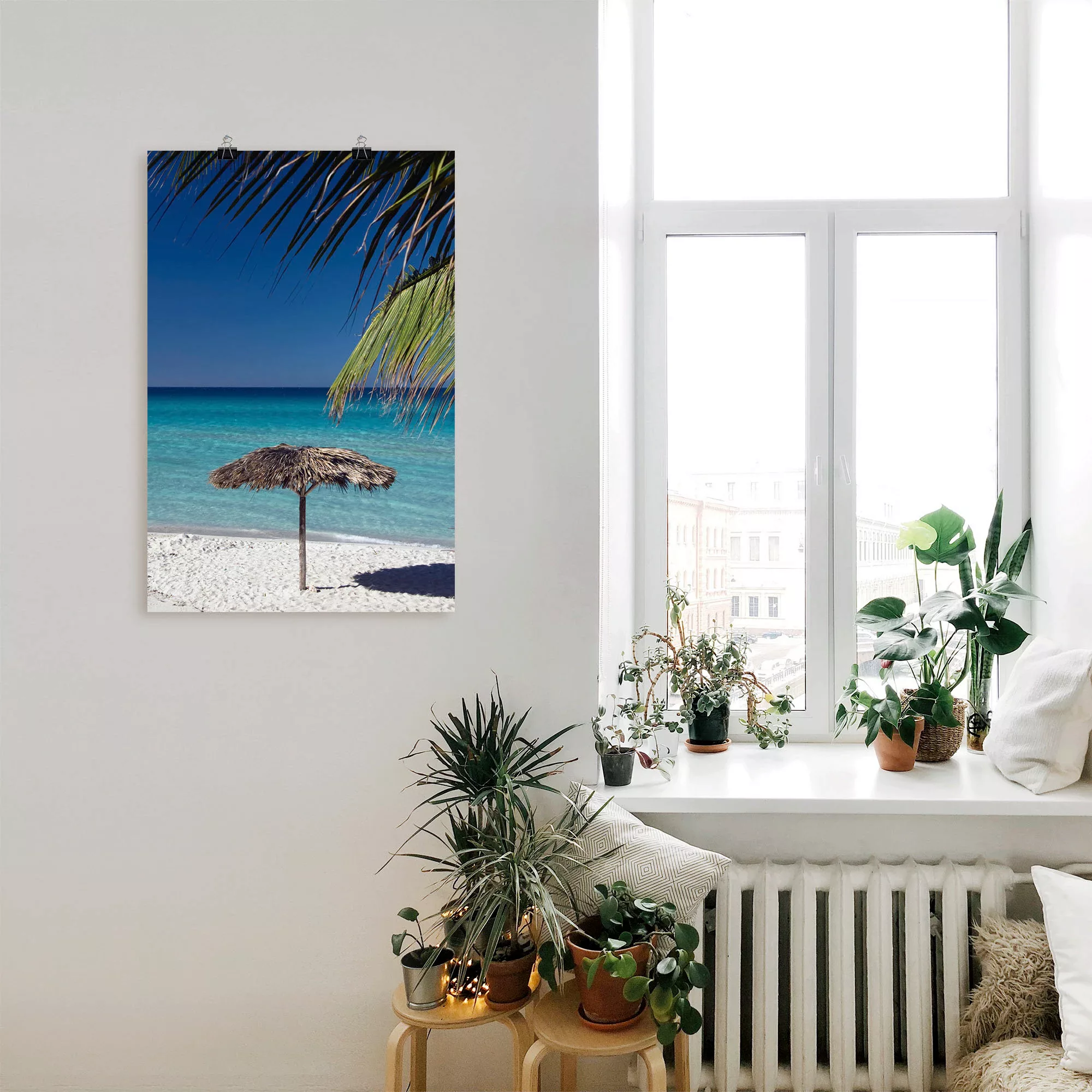 Artland Poster »Sonnenschirm am Strand«, Amerika, (1 St.), als Alubild, Lei günstig online kaufen