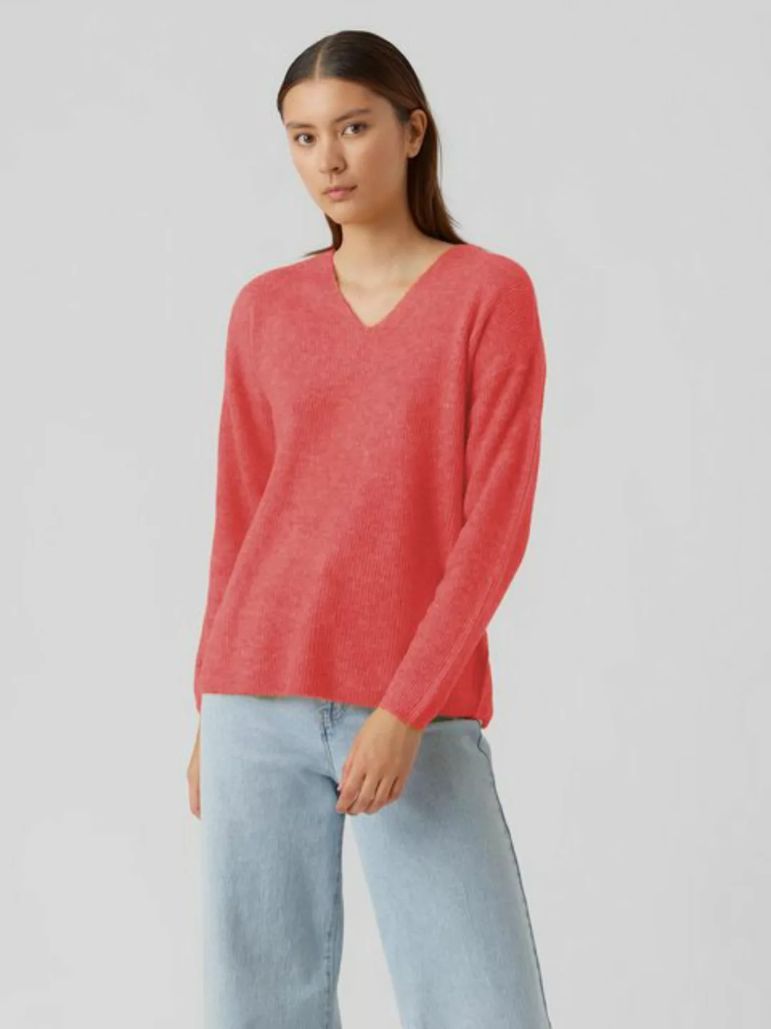 Vero Moda Strickpullover Strickpullover V-Ausschnitt Langarm Sweater 6112 i günstig online kaufen