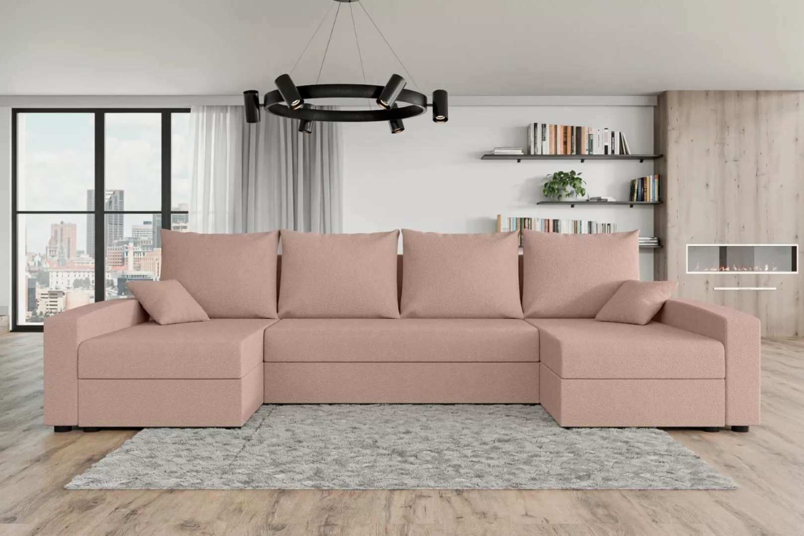 ALTDECOR Wohnlandschaft RAVENA-U, Couch mit Schlaffunktion, Wohnzimmer - Wo günstig online kaufen