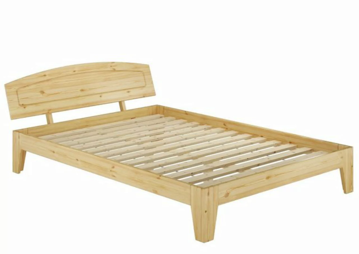 ERST-HOLZ Bett Doppelbett 140x200 Kiefer natur mit Rollrost, Kieferfarblos günstig online kaufen