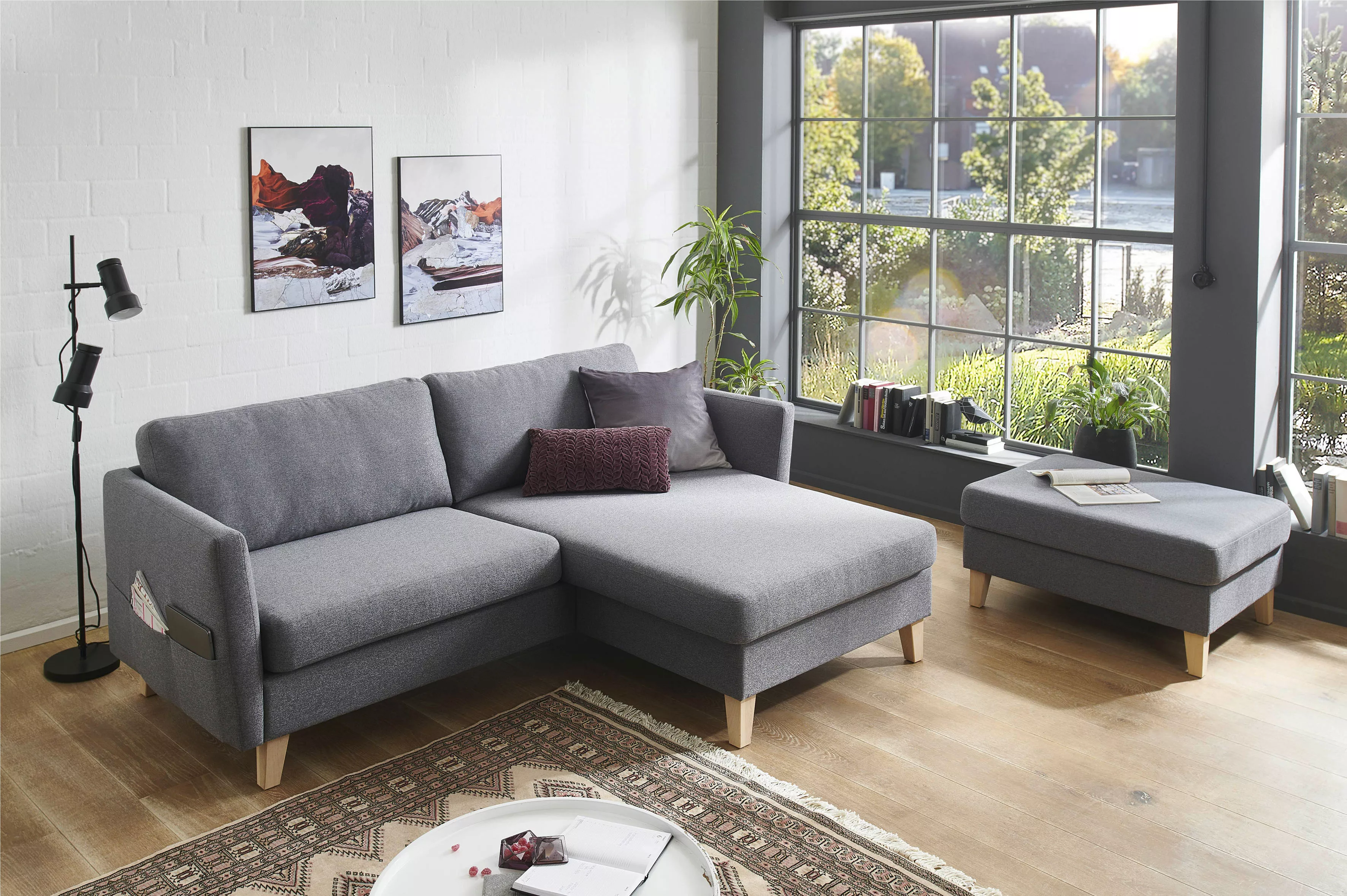 ATLANTIC home collection Ecksofa "Mailo L-Form", mit Seitentaschen, Recamie günstig online kaufen