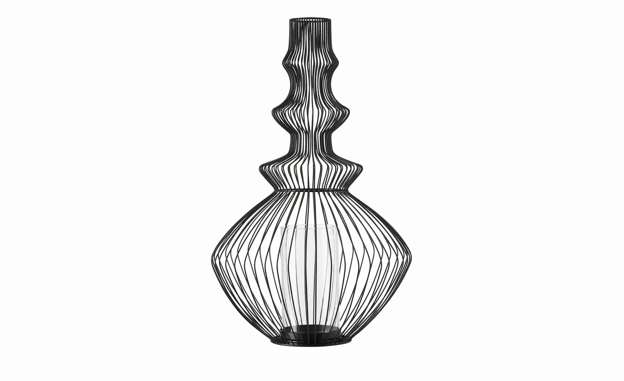 HOME STORY Windlicht   ¦ schwarz ¦ Eisen,Glas ¦ Maße (cm): B: 31 H: 50 Acce günstig online kaufen