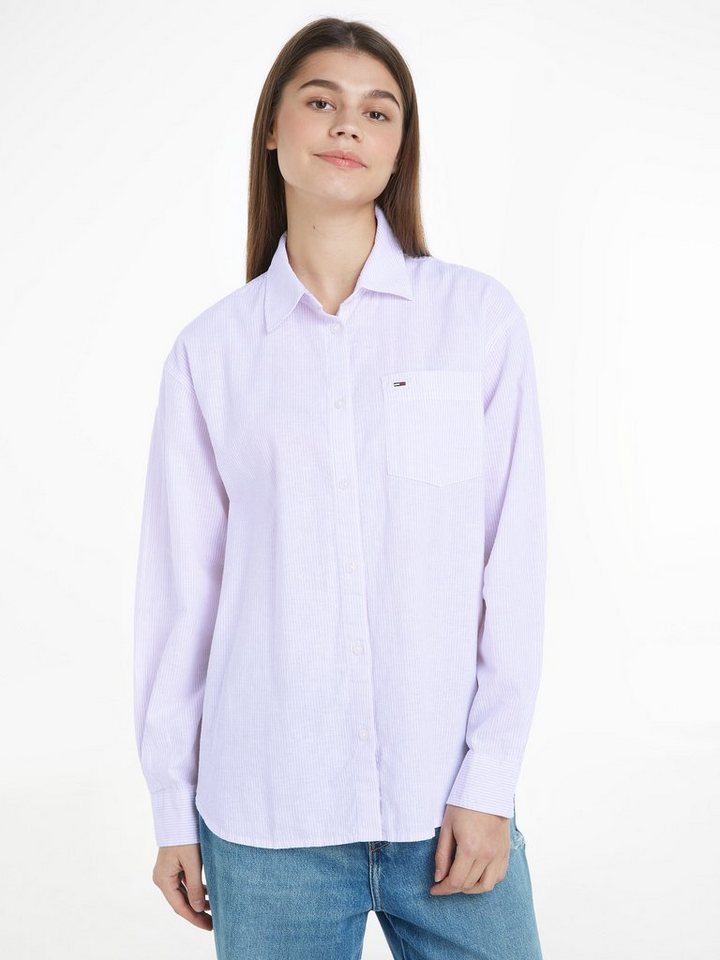 Tommy Jeans Hemdbluse TJW BOXY STRIPE LINEN SHIRT im modischem Streifen günstig online kaufen