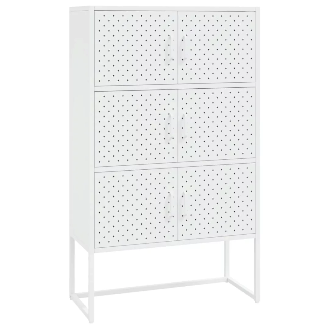 Highboard Weiß 80x35x135 Cm Stahl günstig online kaufen