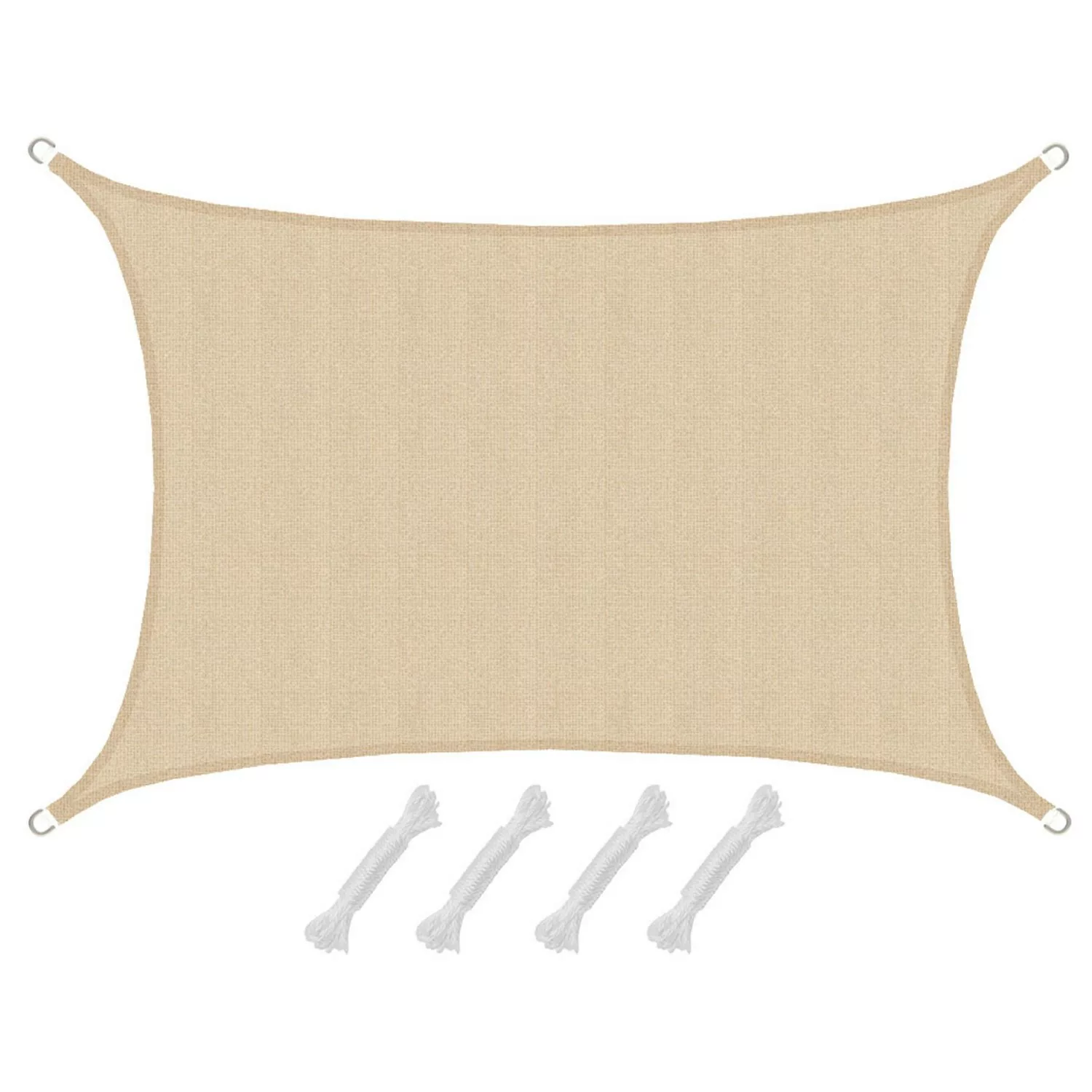 AMANKA HDPE Sonnensegel - 3 x 4m Rechteckig Beige günstig online kaufen