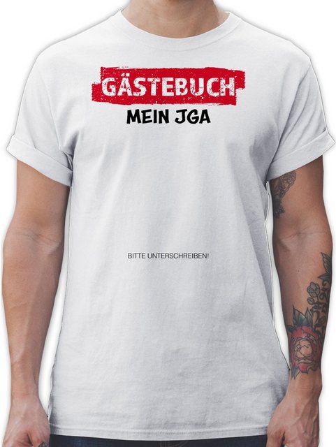 Shirtracer T-Shirt JGA Gästebuch I Unterschreiben Gäste JGA Männer günstig online kaufen