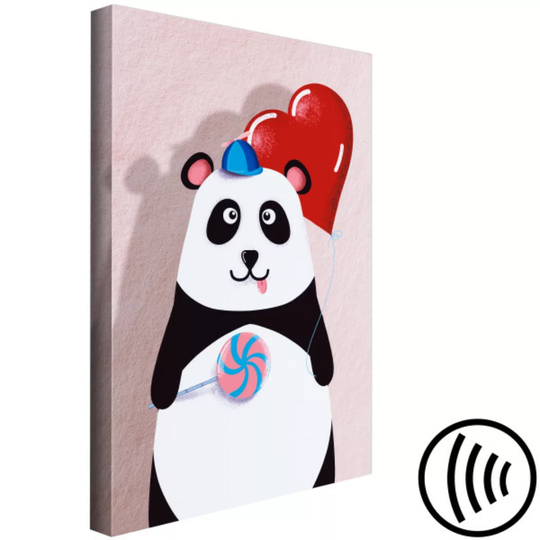 Wandbild Panda auf dem Fest - lustige Illustration für Kinder mit Tiermotiv günstig online kaufen