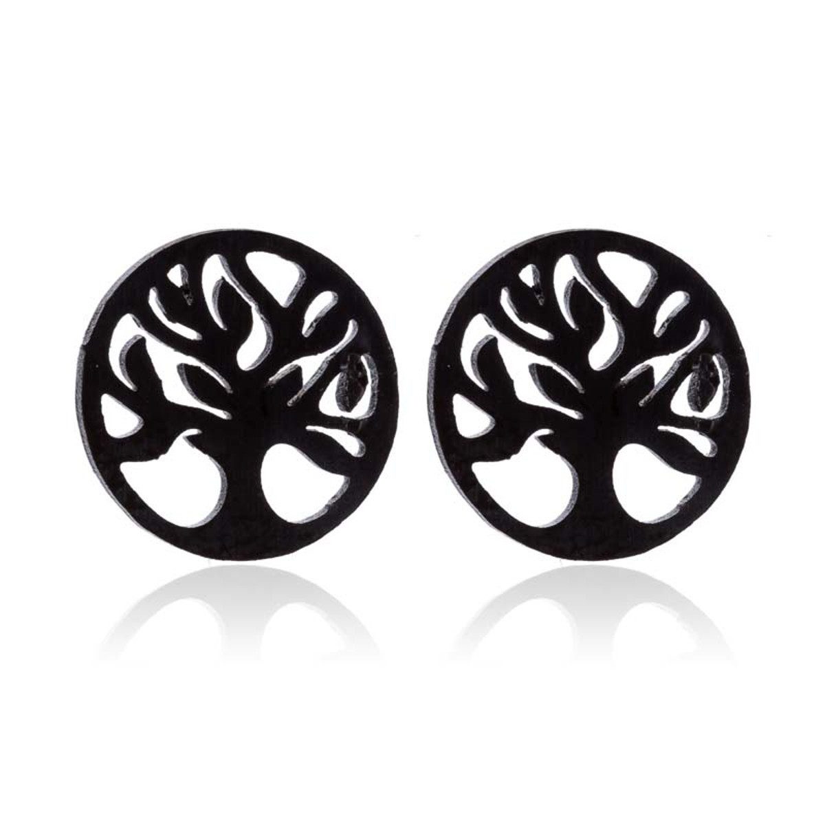 KARMA Paar Ohrstecker Lebensbaum Roségold Schwarz günstig online kaufen