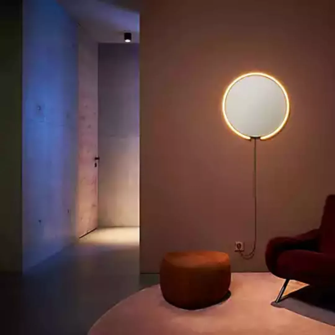 Occhio Mito Sfera Corda 60 Leuchtspiegel LED - grau getönt, Kopf gold matt/ günstig online kaufen