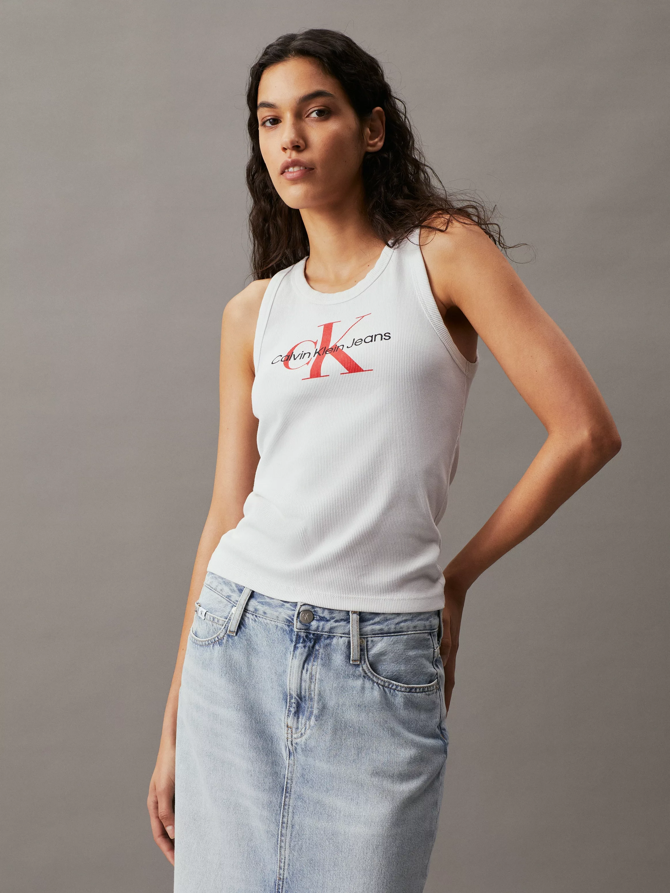Calvin Klein Jeans Tanktop "ARCHIVAL MONOLOGO RIB TANK", mit Logomarkenlabe günstig online kaufen