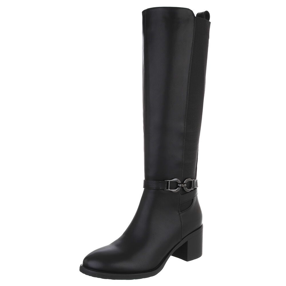 Ital-Design Kniehohe Stiefel mit Blockabsatz für günstig online kaufen