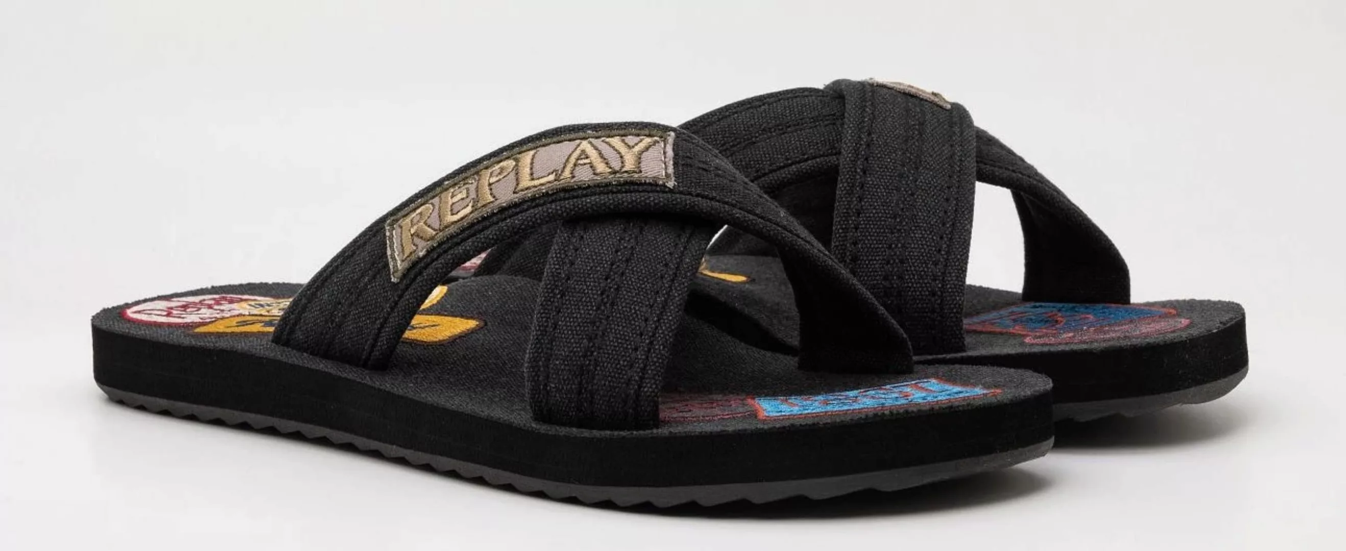 Replay Pantolette "BOARD CROSS", Sommerschuh, Schlappen, Badepantolette, Po günstig online kaufen