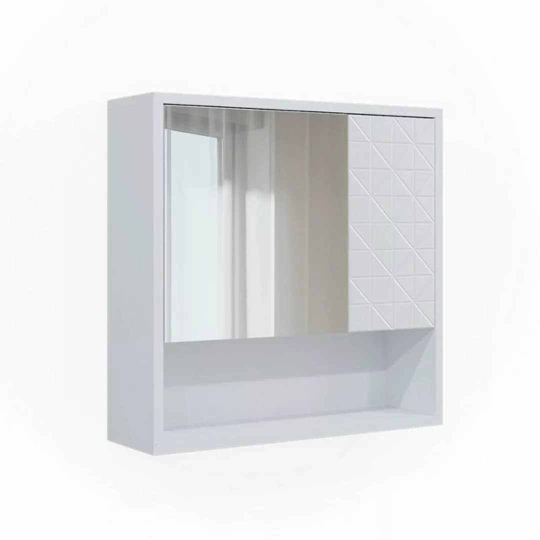 Vicco Badezimmerspiegelschrank Agasta, Weiß Hochglanz, 54 x 53 cm günstig online kaufen