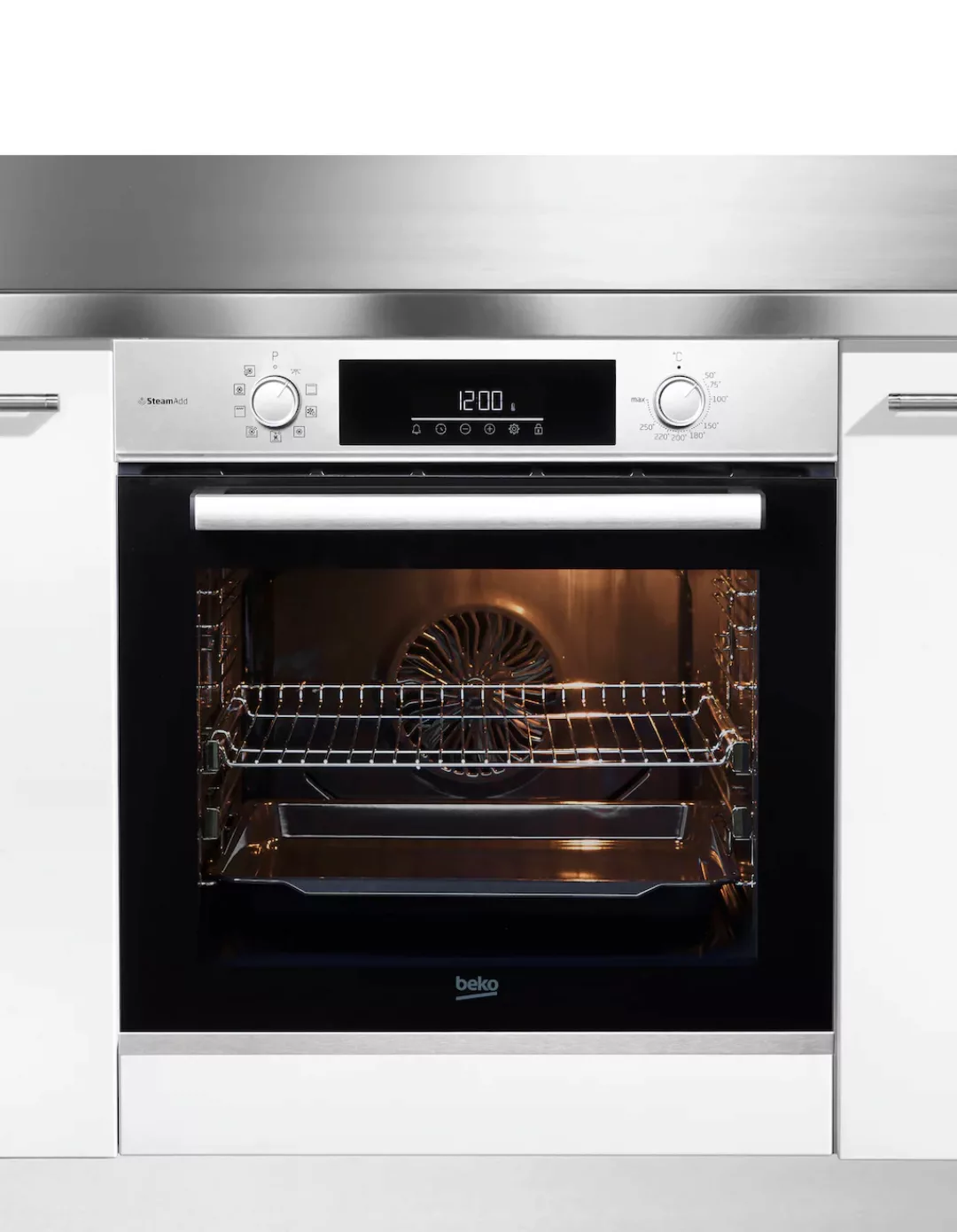 BEKO Einbaubackofen »BBIS12301XE«, mit 2-fach-Teleskopauszug, SteamShine, S günstig online kaufen