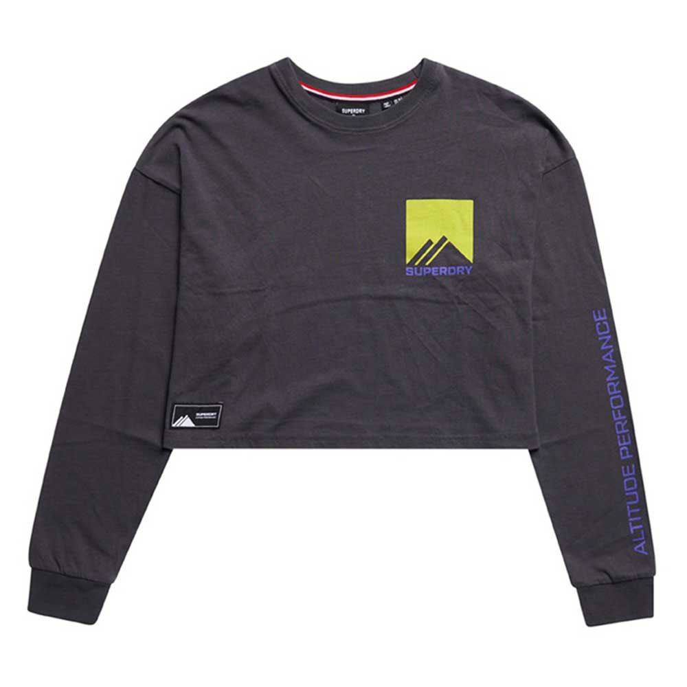 Superdry Mountain Sport Nrg Crop Langarm-t-shirt S Charcoal günstig online kaufen
