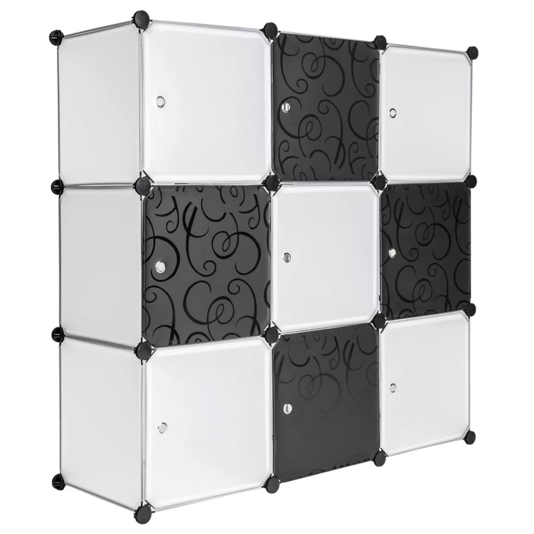 Steckregal 9 Boxen mit Türen 112x37x112cm - weiß günstig online kaufen