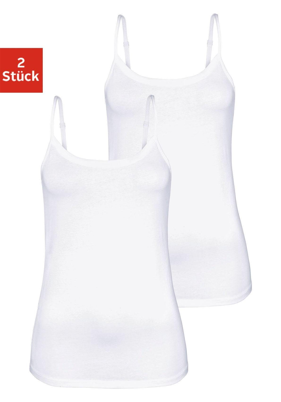 Vivance Spaghettitop "mit verstellbaren Trägern", (2er-Pack), aus elastisch günstig online kaufen