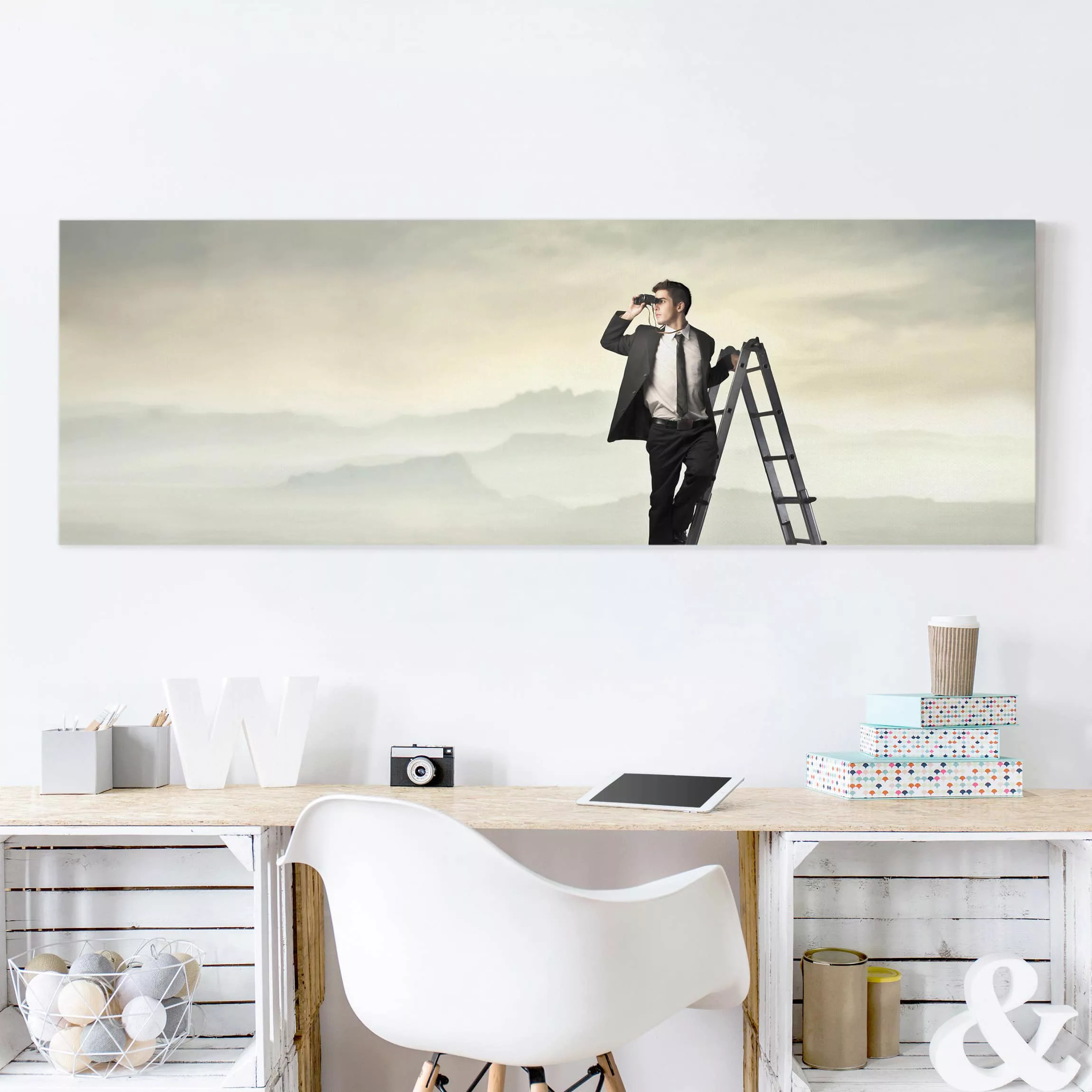 Leinwandbild Portrait - Panorama Späher günstig online kaufen