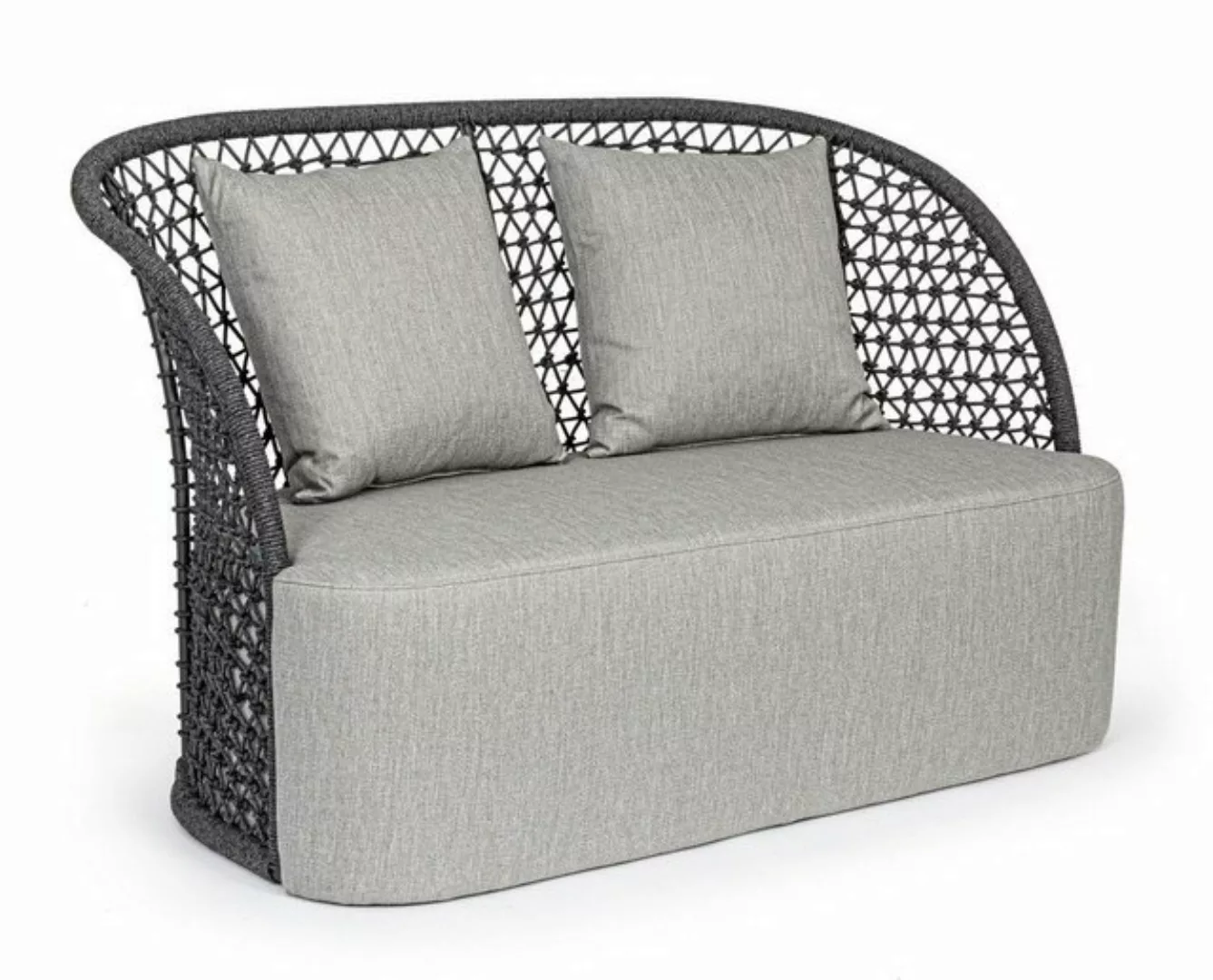 Natur24 Sofa Sofa Cuyen 150x81x93cm Geflecht Anthrazit Sofa Couch günstig online kaufen