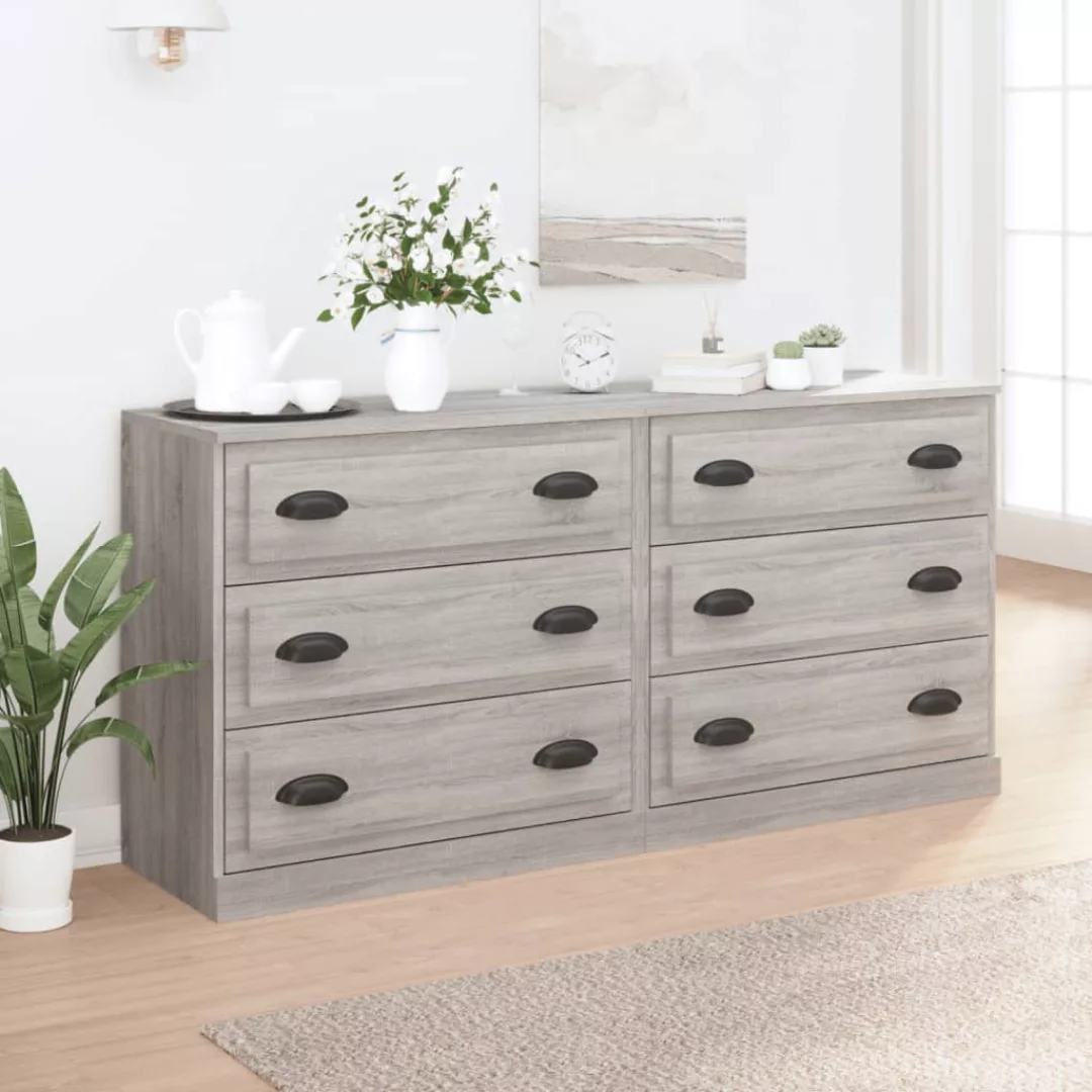 Vidaxl Sideboards 2 Stk. Grau Sonoma Holzwerkstoff günstig online kaufen