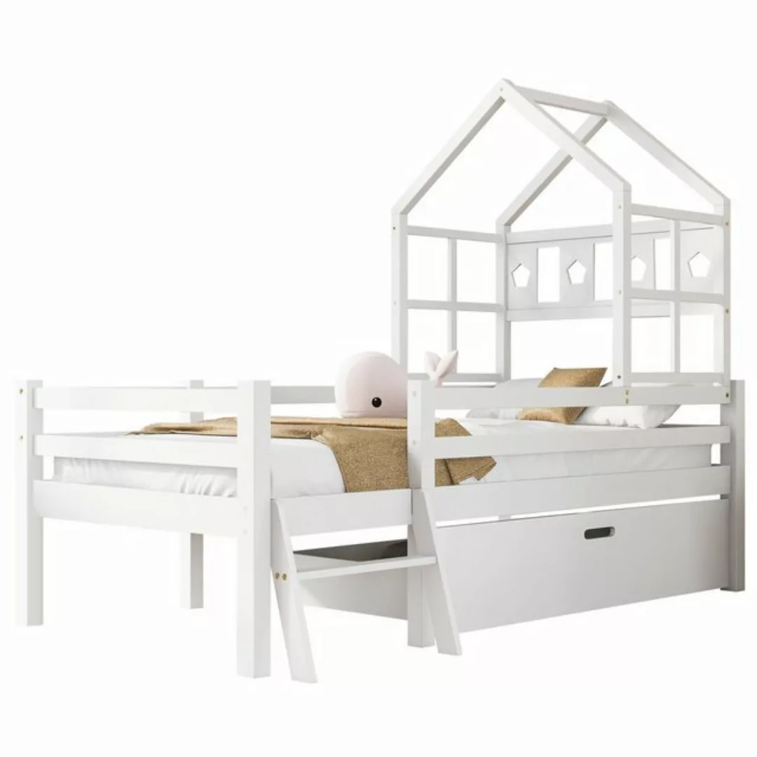 REDOM Kinderbett Kinder Bett Jugendbett Holzbett Hausbett Kinderhaus Massiv günstig online kaufen