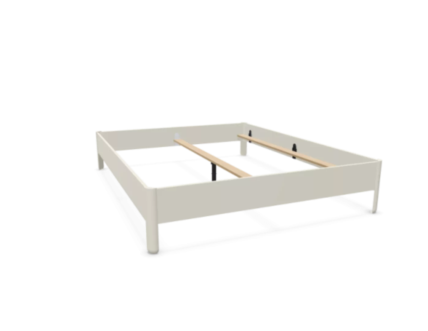 NAIT Doppelbett farbig lackiert Brillantgelb 160 x 200cm Ohne Kopfteil günstig online kaufen