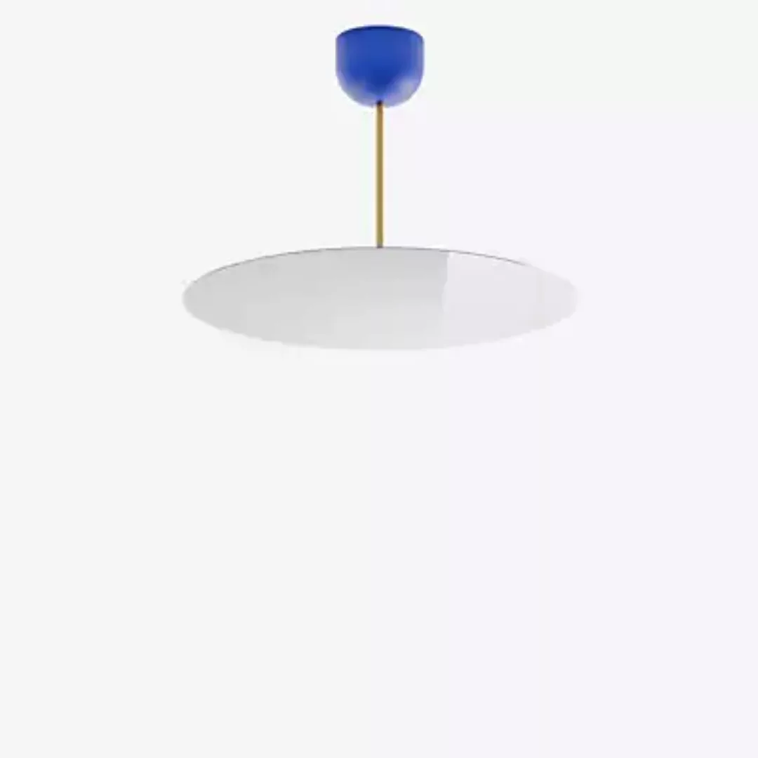 Luceplan Millimetro Pendelleuchte LED, blau/messing - H. 33 cm - ø50 - Phas günstig online kaufen