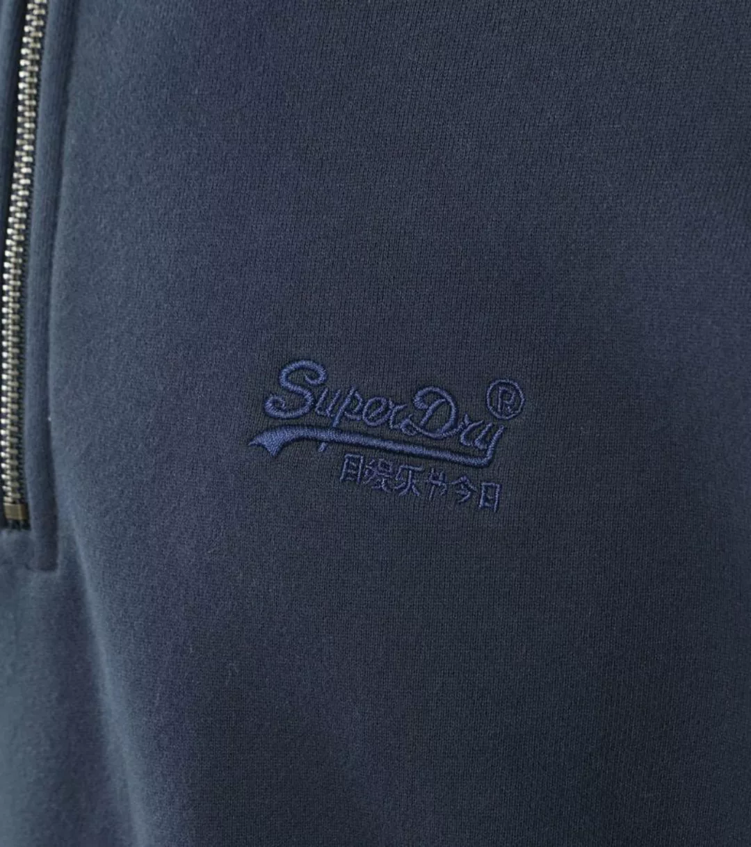 Superdry Henley Essential Half Zip Pullover Navy - Größe XXL günstig online kaufen