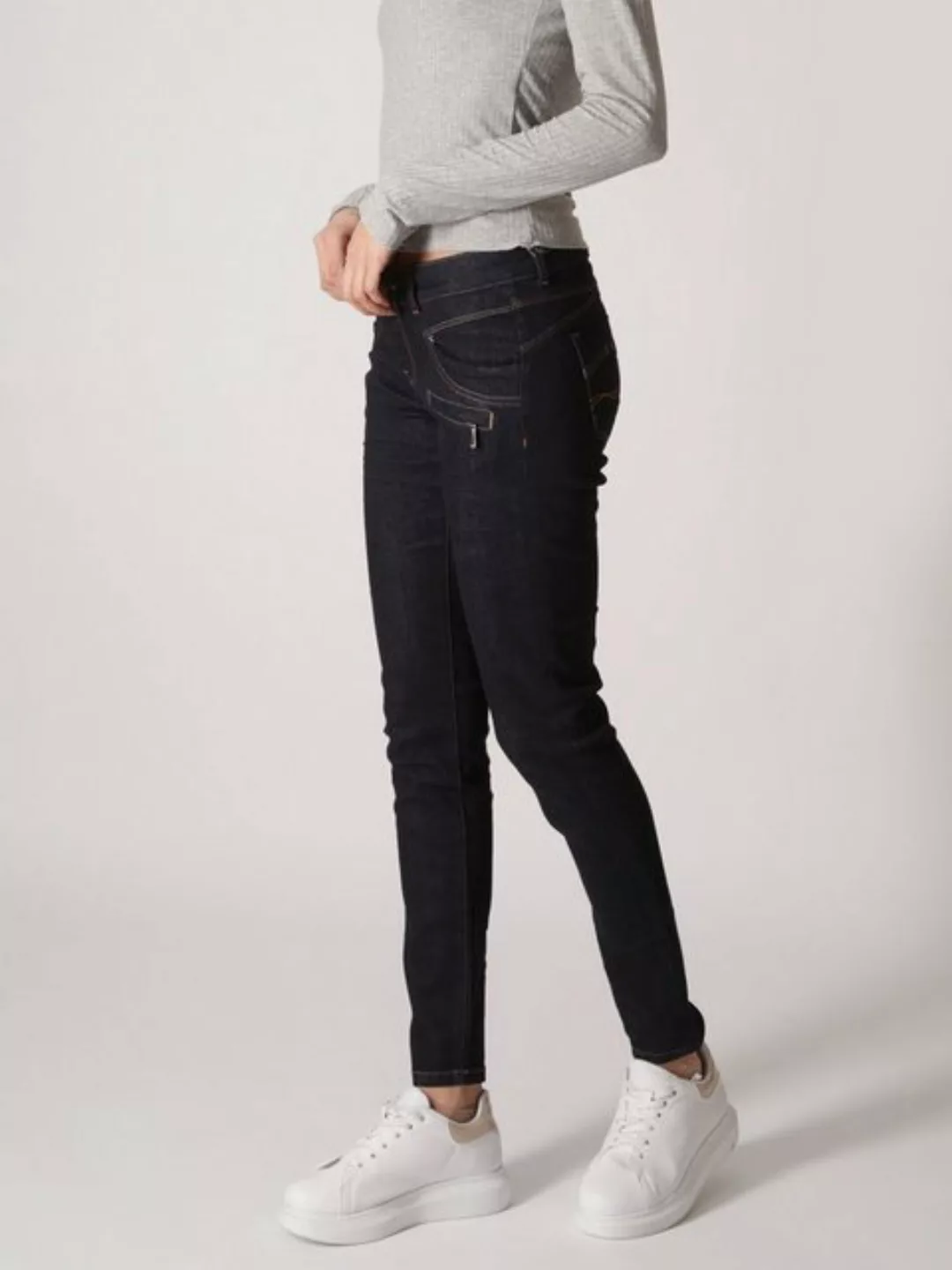 M.O.D. Damen Jeans SUZY - Skinny Fit - Blau - Raw Denim günstig online kaufen