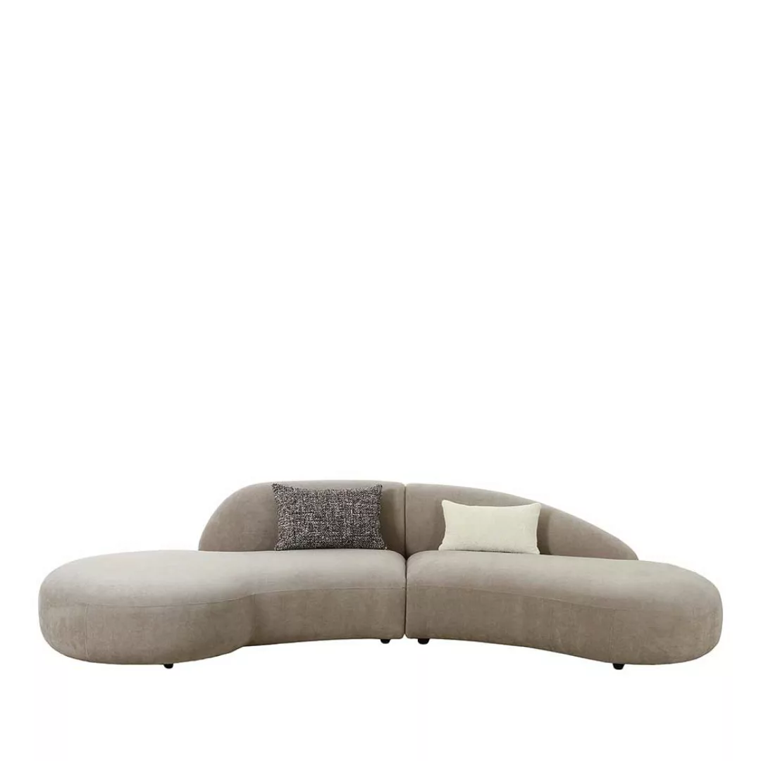 Sofa Designer Sofa in Beige aus Chenillegewebe günstig online kaufen