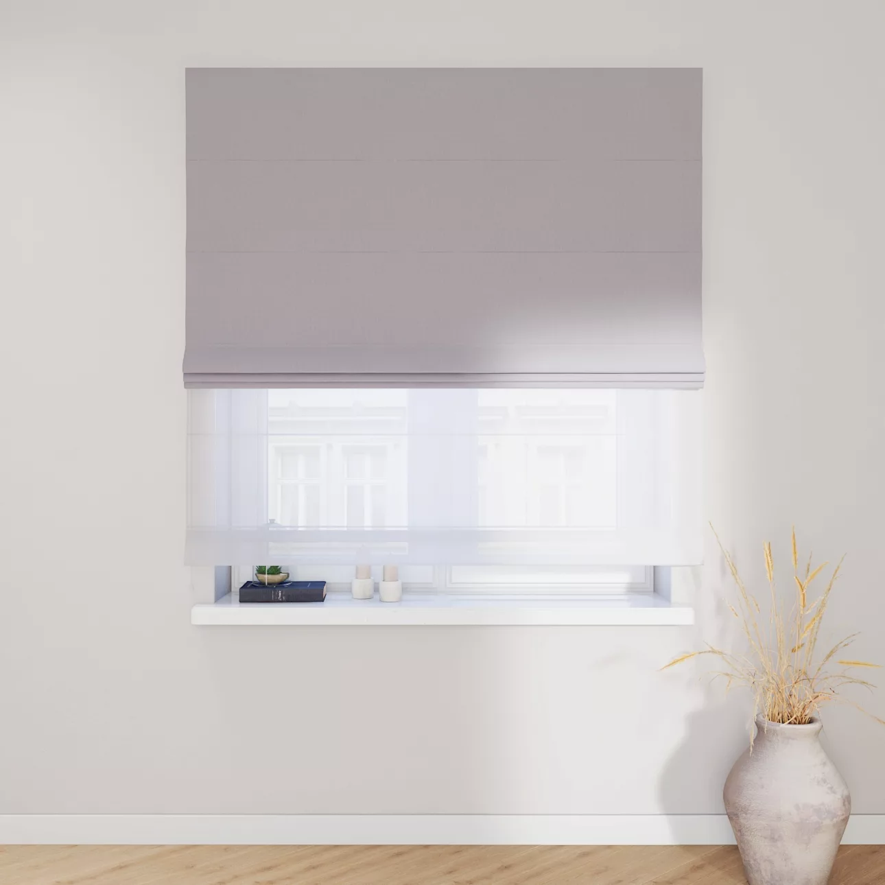 Dekoria Doppelraffrollo Duo, grau, 130 x 170 cm günstig online kaufen