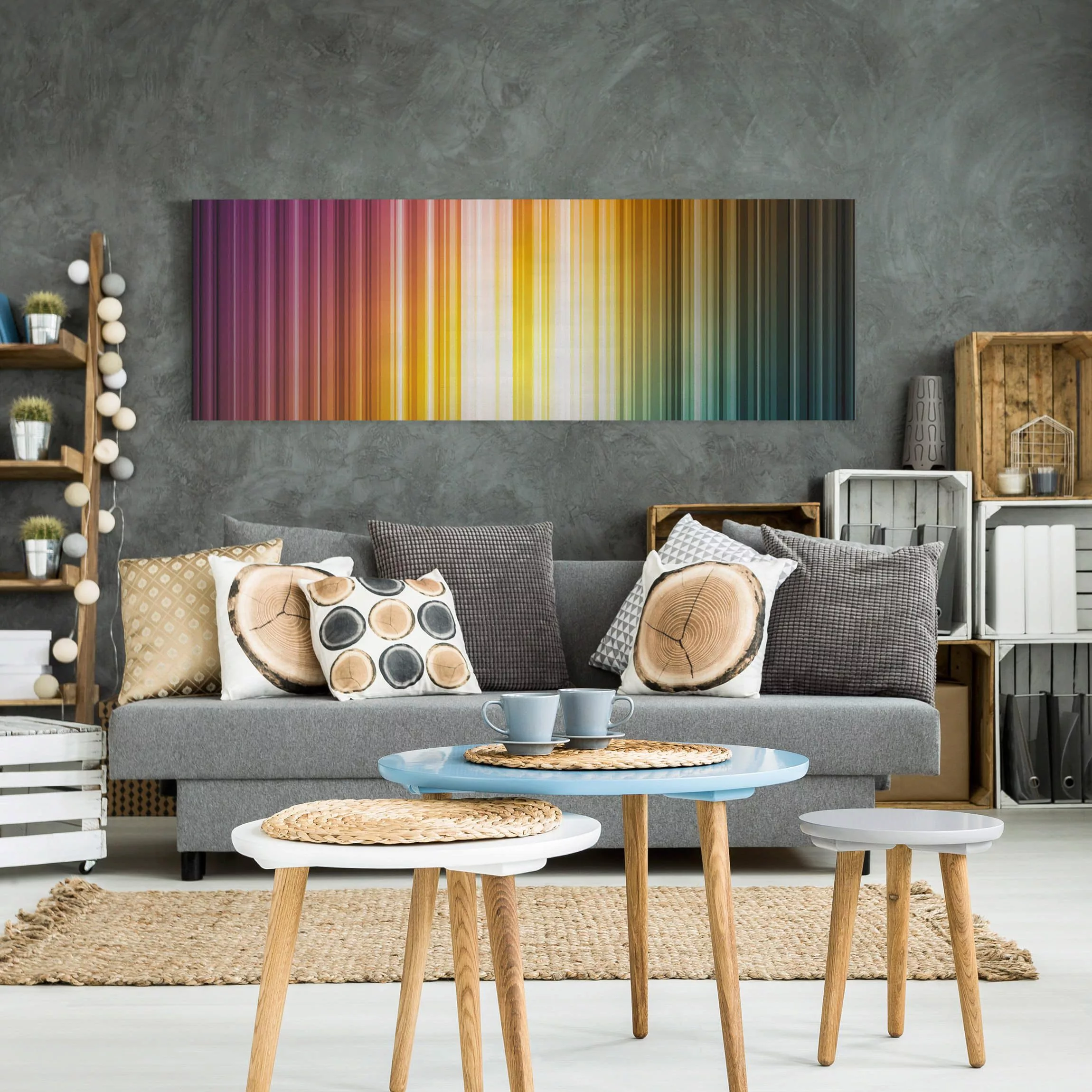 Leinwandbild Abstrakt - Panorama Rainbow Light günstig online kaufen