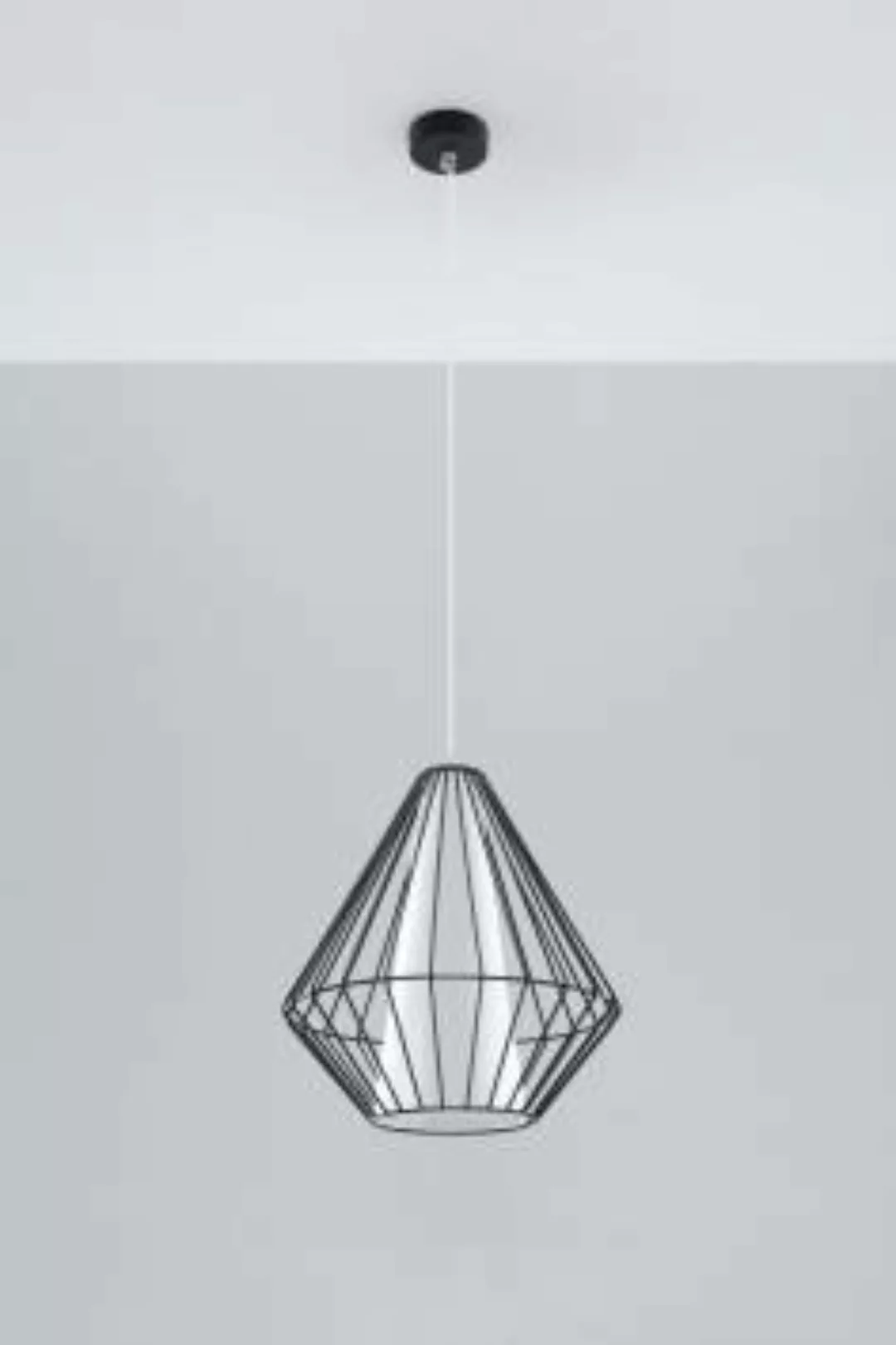 Hängelampe Schwarz Weiß geometrisch Ø 28 cm Modern E27 günstig online kaufen