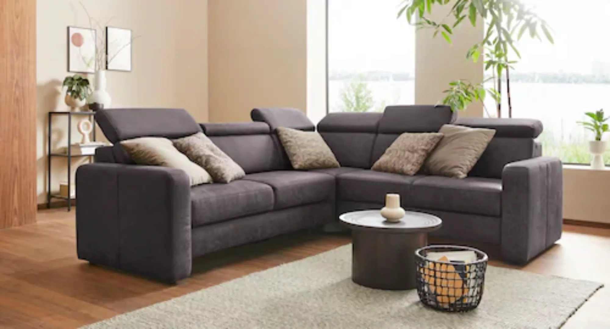 sit&more Ecksofa »Bologna L-Form«, Kopfteilverstellung, wahlweise mit Bettf günstig online kaufen