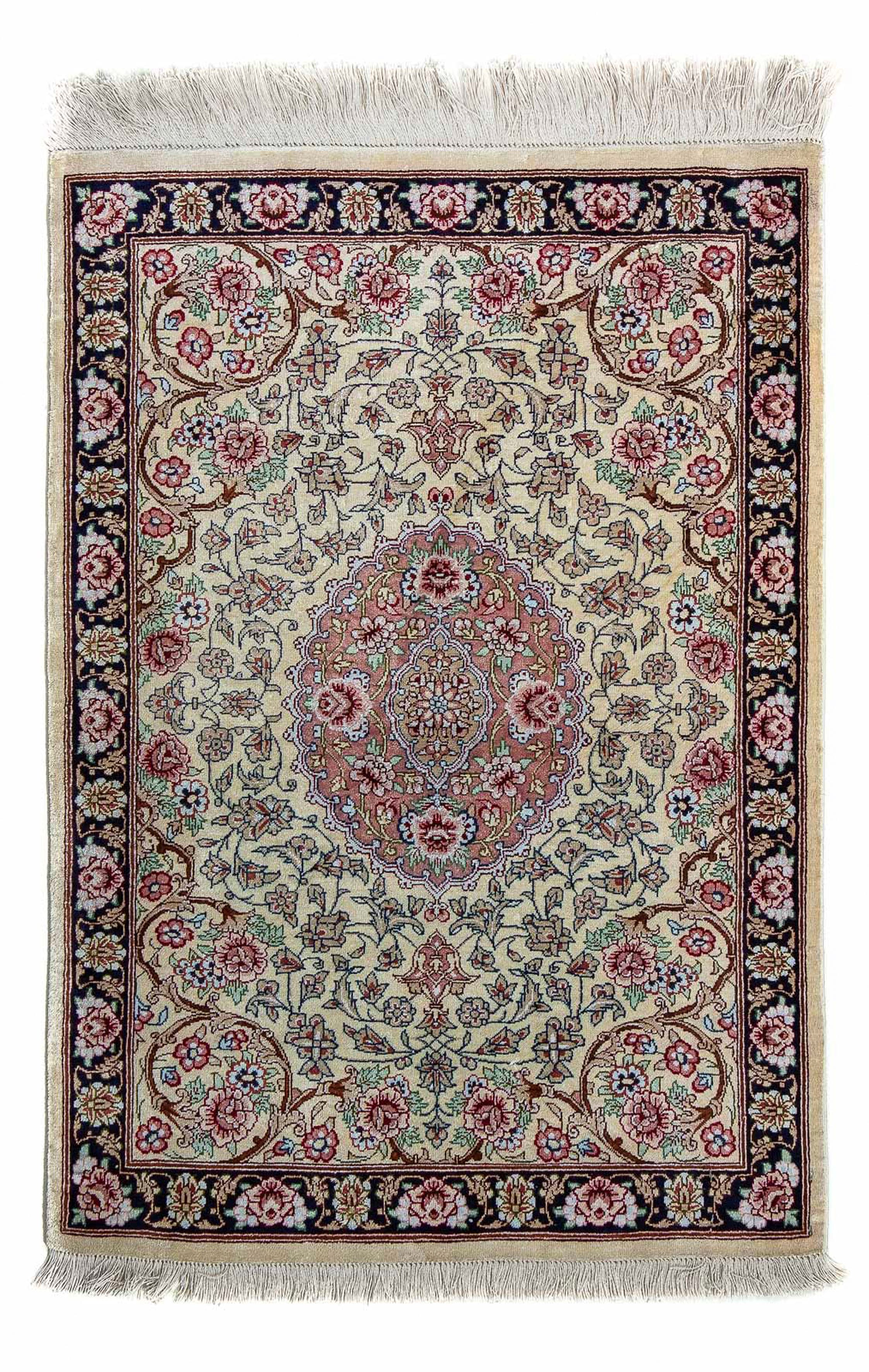 morgenland Orientteppich »Perser - Ghom - 77 x 55 cm - beige«, rechteckig, günstig online kaufen