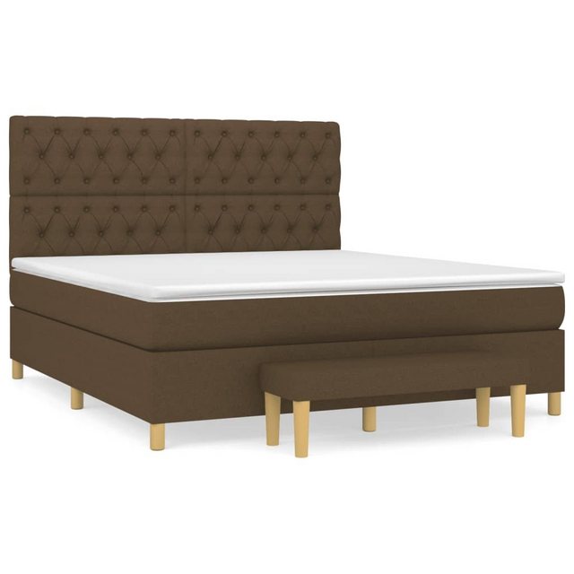 vidaXL Boxspringbett Boxspringbett mit Matratze Dunkelbraun 160x200 cm Stof günstig online kaufen