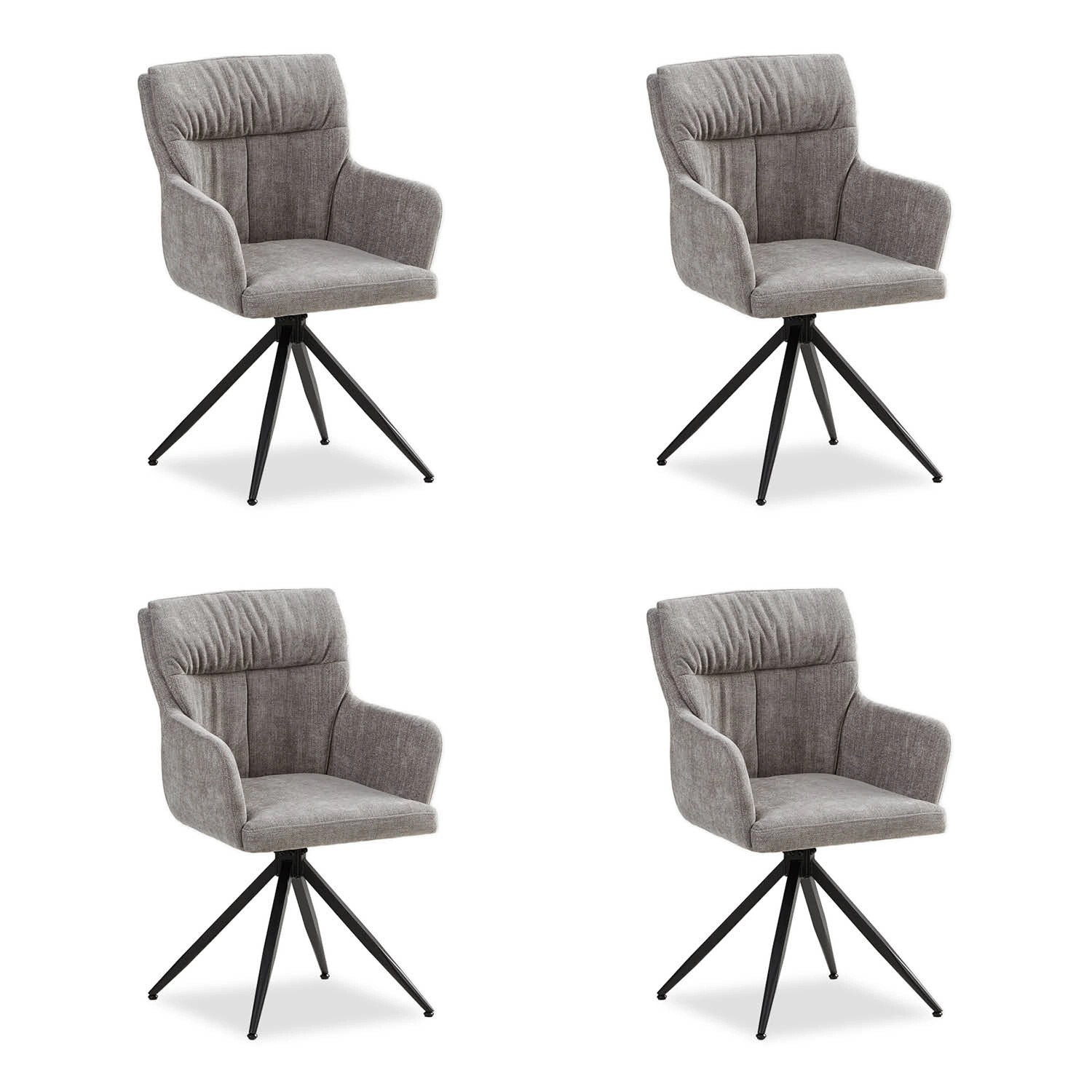 Homestyle4u 4er Set Polsterstühle Drehbar in Grau 2848 günstig online kaufen