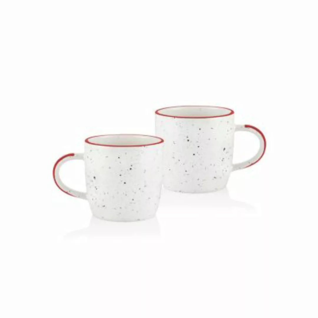 THE MIA Kaffeetasse 2er Set Dots - rot weiß günstig online kaufen