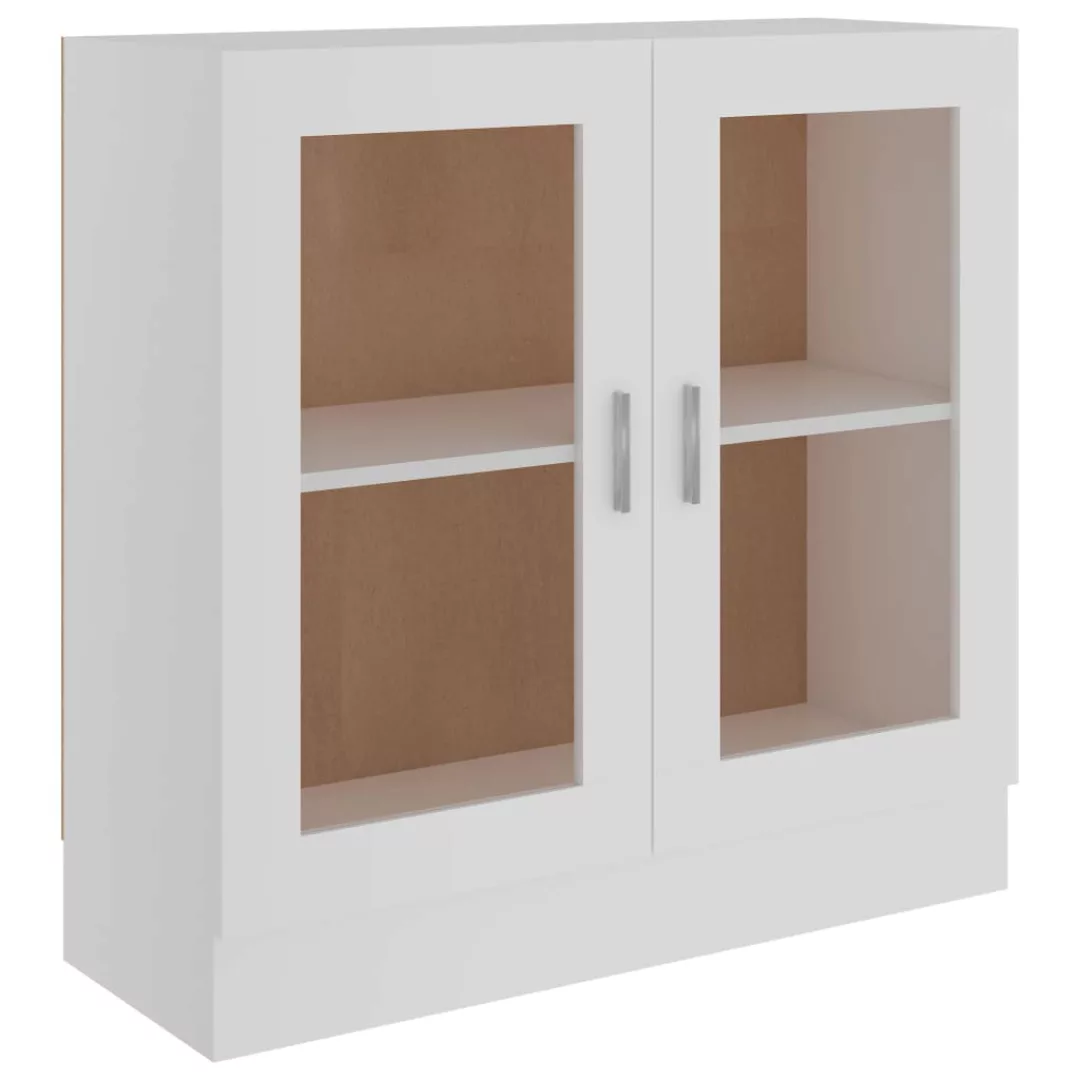 Vitrinenschrank Weiß 82,5x30,5x80 Cm Spanplatte günstig online kaufen