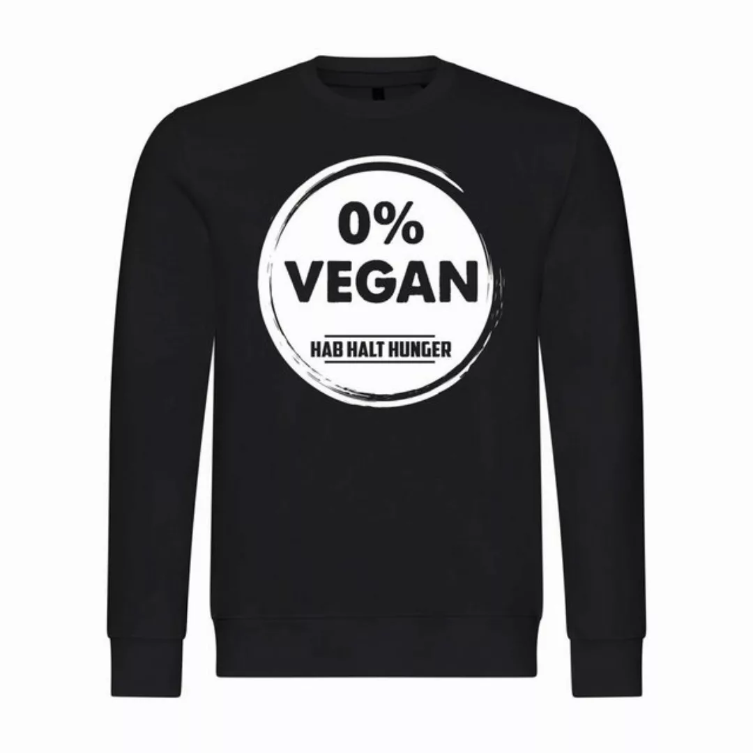 deinshirt Rundhalspullover Herren Sweatshirt Null Prozent VEGAN Mit Print M günstig online kaufen