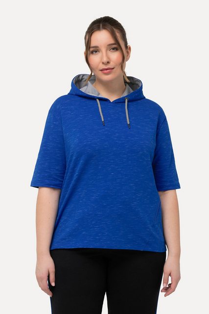 Ulla Popken Sweatshirt Sweatshirt Zipptasche Oversized Kapuze Halbarm günstig online kaufen