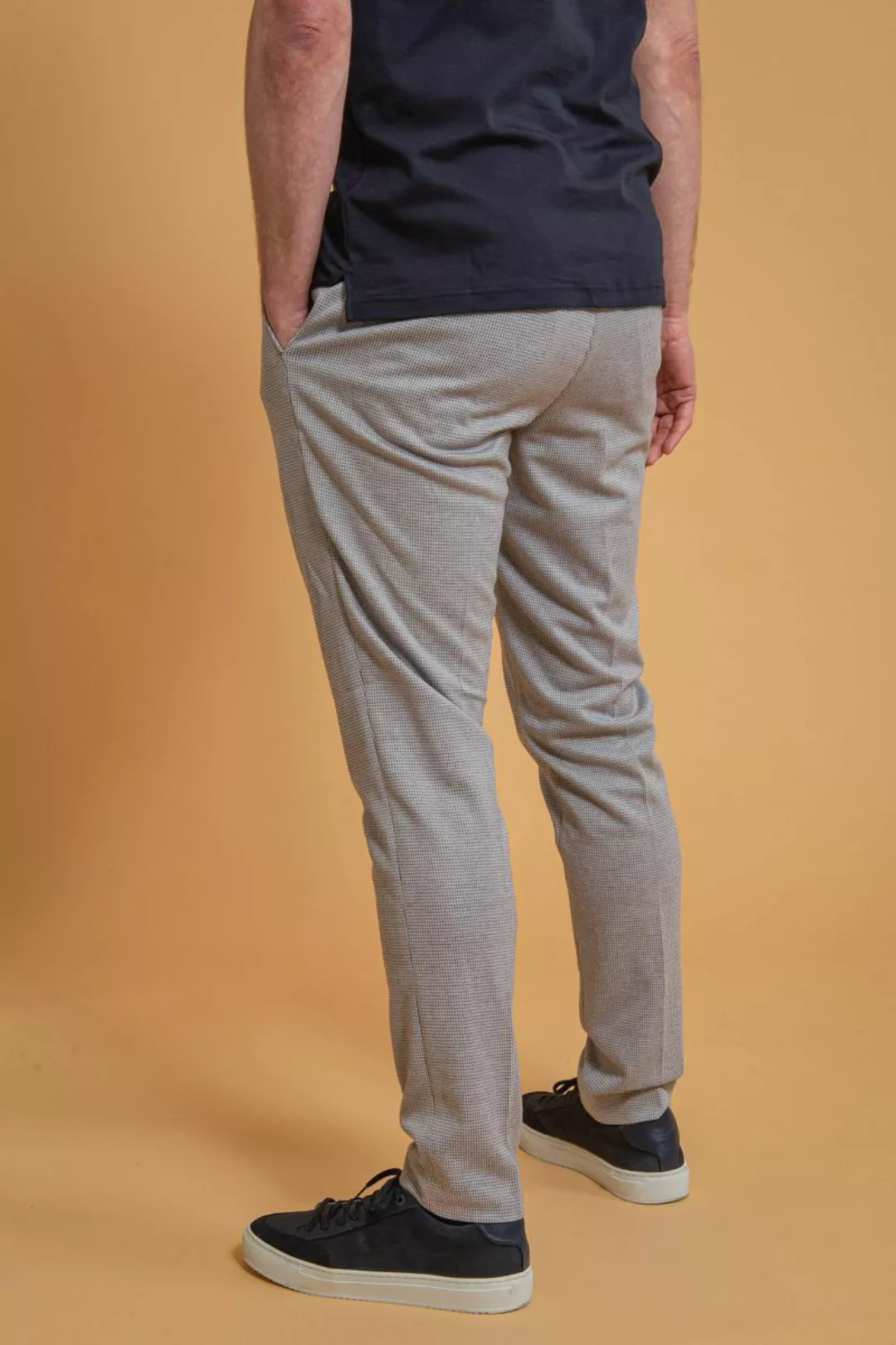Suitable Pantalon Jersey Pied De Poule Grau - Größe 48 günstig online kaufen