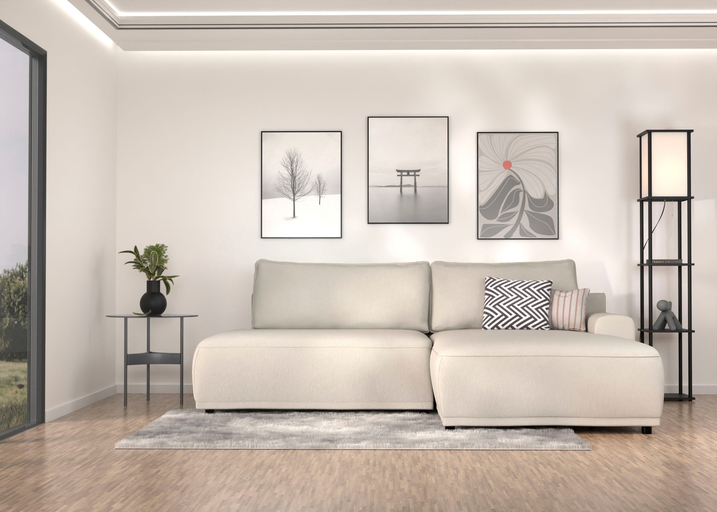TRENDMANUFAKTUR Ecksofa "Fordon II, Schlafsofa mit Bettkasten, Couch in L-F günstig online kaufen