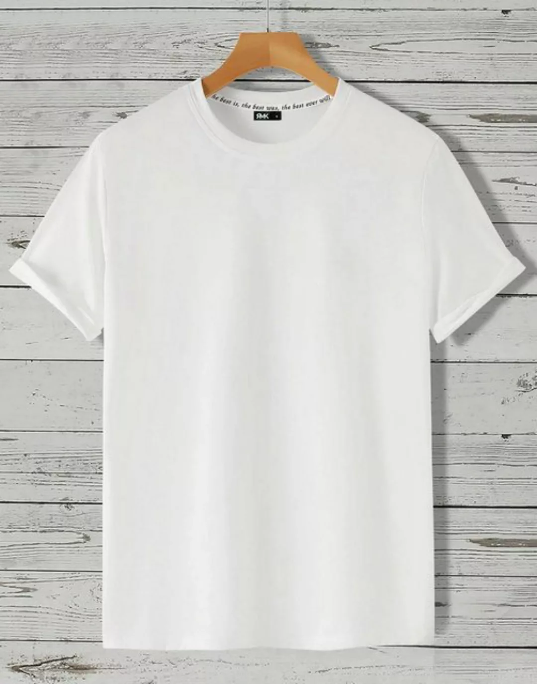 RMK T-Shirt Herren T-Shirt Einfarbig Rundhals Basic Uni in Unifarbe, aus Ba günstig online kaufen